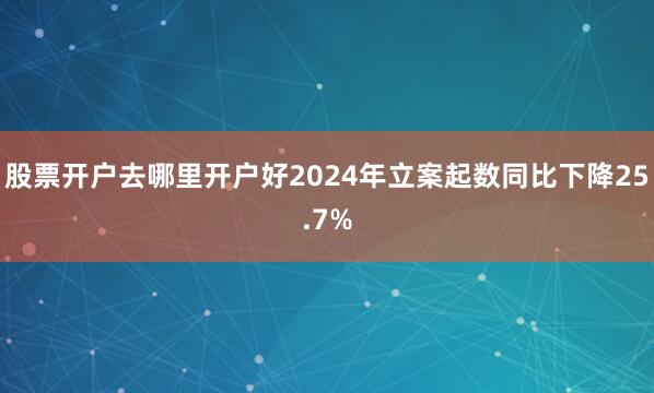 股票开户去哪里开户好2024年立案起数同比下降25.7%